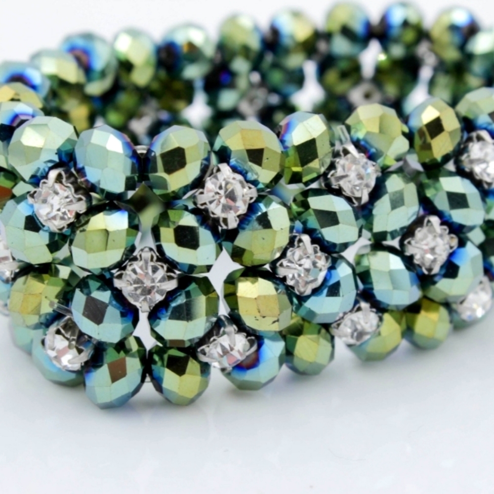 Vintage Peacock AB Stretch Bracelet